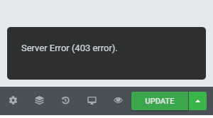 Server error 403 errorの画面キャプチャ